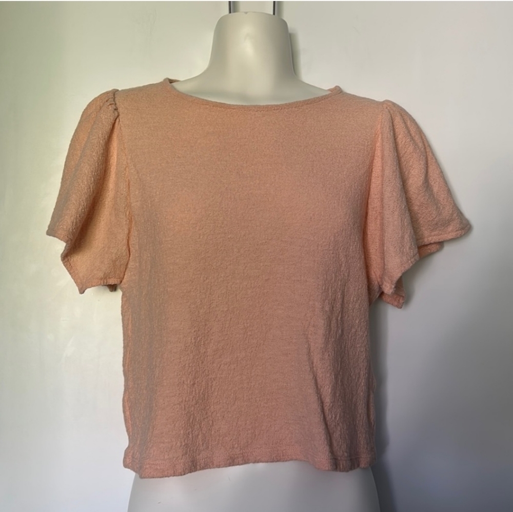 Texture and Thread by Madewell Peach Butterfly Sleeve Shirt